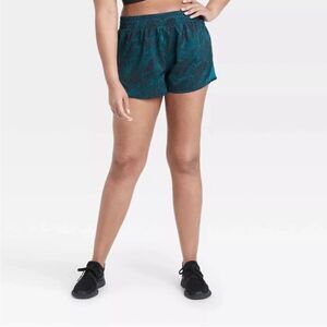 All in Motion 3” Running Shorts in Teal Damask Design, Size XXL, NWT
